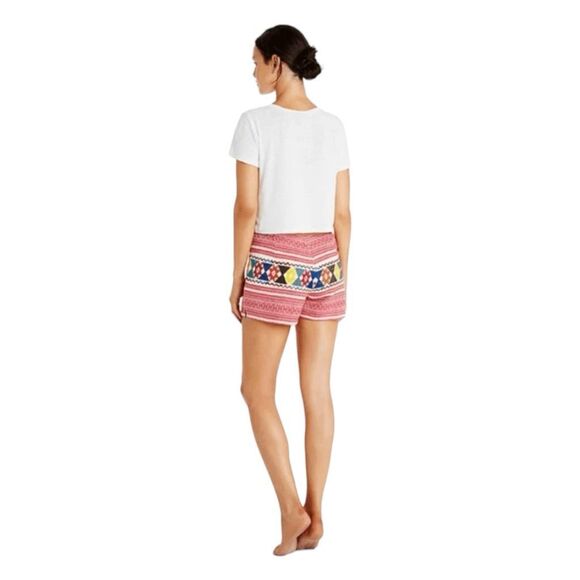 Tigerlily Embroidered Uluaki Shorts Red White Blue Yellow Weave Knit Mid-Rise 4 - Picture 6 of 13